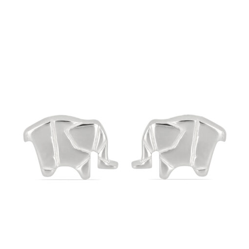 SBE0006 Elephant Whole origami Front Silver