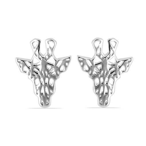 SBE0009 Giraffe Origami Face Front Silver