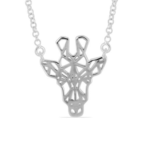 SBP0009 Giraffe Origami Face Silver